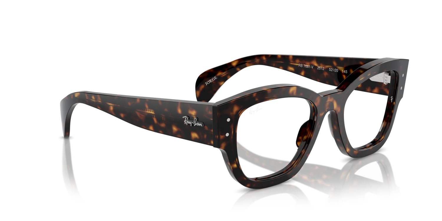 Occhiali da vista Ray-Ban Jorge RX 7681V (2012) - RB 7681V 2012 colore havana forma quadrato lenti trasparente