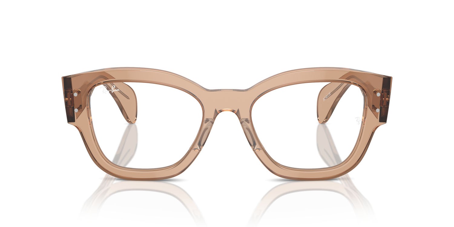 Occhiali da vista Ray-Ban Jorge RX 7681V (8353) - RB 7681V 8353 colore marrone chiaro trasparente forma quadrato lenti trasparente