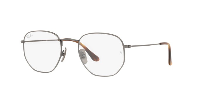 Eyeglasses Ray-Ban Hexagonal RX 8148V (1223) - RB 8148V 1223 color demigloss gunmetal shape irregular lenses demo lens