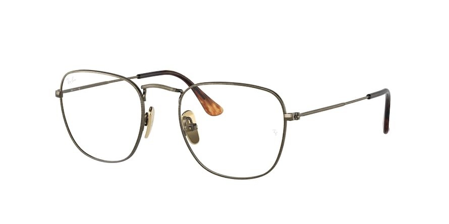 Occhiali da vista Ray-Ban Frank Titanium RX 8157V (1222) - RB 8157V 1222 colore demigloss antique gold forma quadrato lenti demo lens