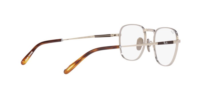 Brillen Ray-Ban Frank Titanium RX 8258V (1224) - RB 8258V 1224 farbe silver form quadratisch gläser demo lens