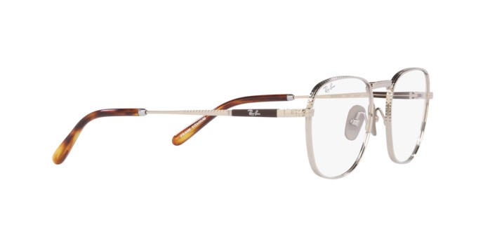 Brillen Ray-Ban Frank Titanium RX 8258V (1224) - RB 8258V 1224 farbe silver form quadratisch gläser demo lens