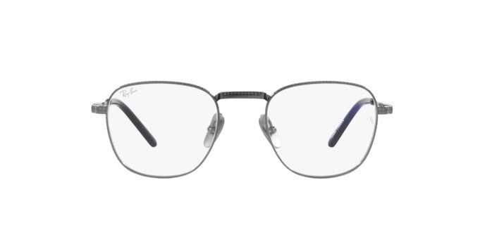 Brillen Ray-Ban Frank Titanium RX 8258V (1238) - RB 8258V 1238 farbe gunmetal form quadratisch gläser demo lens