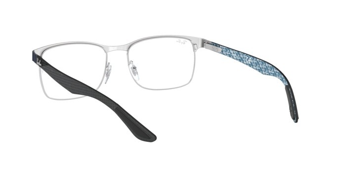 Eyeglasses Ray-Ban RX 8416 (3016) - RB 8416 3016 color silver on top matte blue shape square lenses demo lens