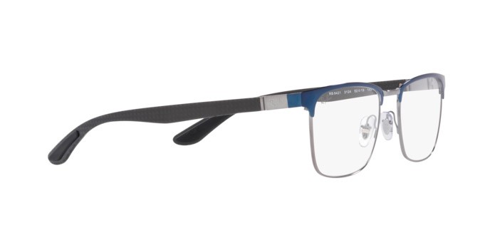 Occhiali da vista Ray-Ban RX 8421 (3124) - RB 8421 3124 colore blue on gunmetal forma quadrato lenti demo lens