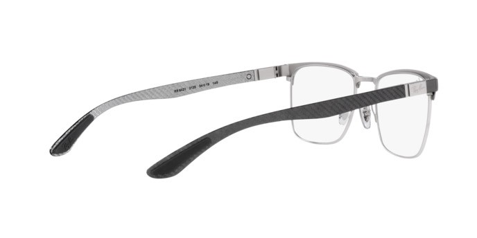 Occhiali da vista Ray-Ban RX 8421 (3125) - RB 8421 3125 colore grey on silver forma quadrato lenti demo lens