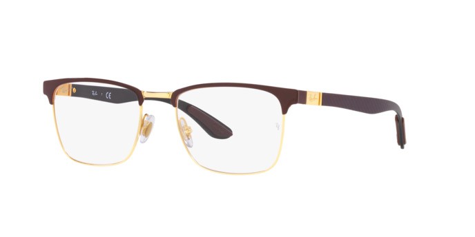 Brillen Ray-Ban RX 8421 (3126) - RB 8421 3126 farbe brown on arista form quadratisch gläser demo lens