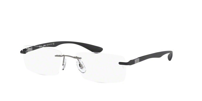 Eyeglasses Ray-Ban RX 8724 (1128) - RB 8724 1128 color sand dark gunmetal shape rectangle lenses demo lens