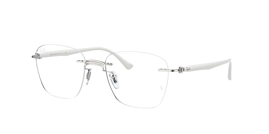 Brillen Ray-Ban RX 8769 (1228) - RB 8769 1228 farbe white on silver form quadratisch gläser demo lens