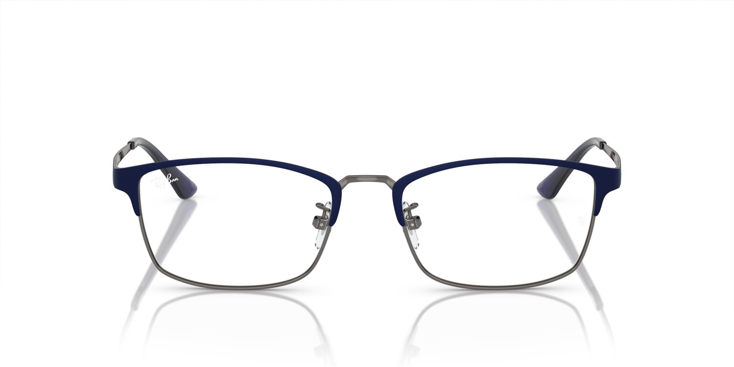 Eyeglasses Ray-Ban RX 8772D (1241) - RB 8772D 1241 color blu scuro su gunmetal shape square lenses lente demo
