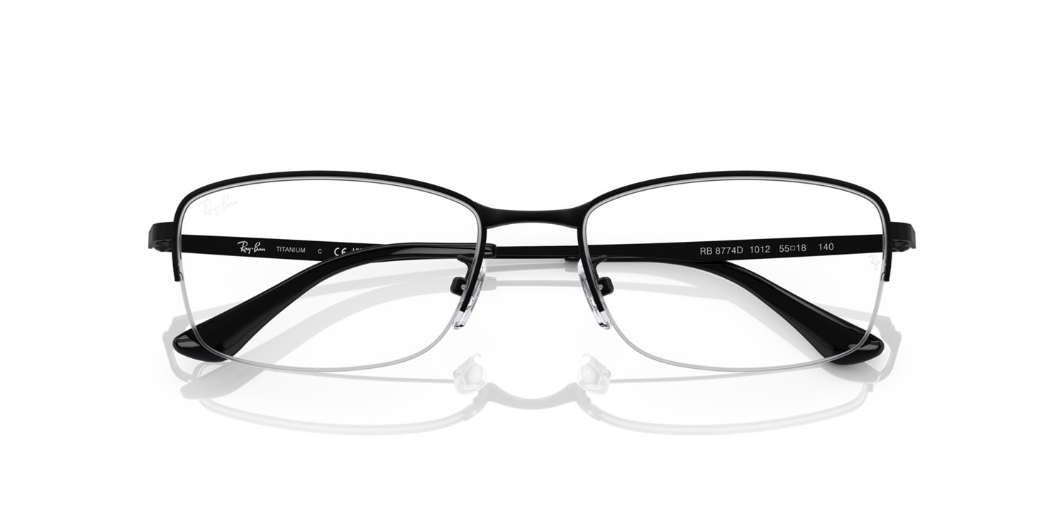 Eyeglasses Ray-Ban RX 8774D (1012) - RB 8774D 1012 color nero shape rectangle lenses lente demo