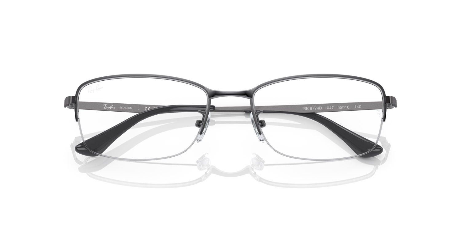 Occhiali da vista Ray-Ban RX 8774D (1047) - RB 8774D 1047 colore gunmetal forma rettangolare lenti lente demo