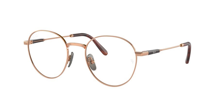 Brillen Ray-Ban Titanium RX 8782 (1247) - RB 8782 1247 farbe marrone chiaro form pantos gläser trasparente