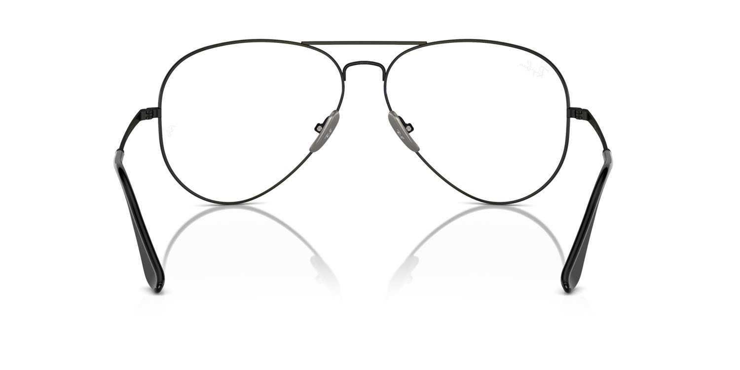 Occhiali da vista Ray-Ban Aviator Titanium RX 8789 (1244) - RB 8789 1244 colore nero forma aviator lenti trasparente