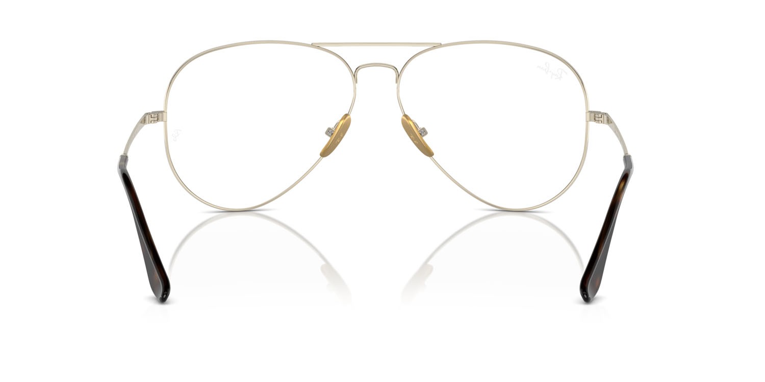Eyeglasses Ray-Ban Aviator Titanium RX 8789 (1246) - RB 8789 1246 color oro shape aviator lenses trasparente