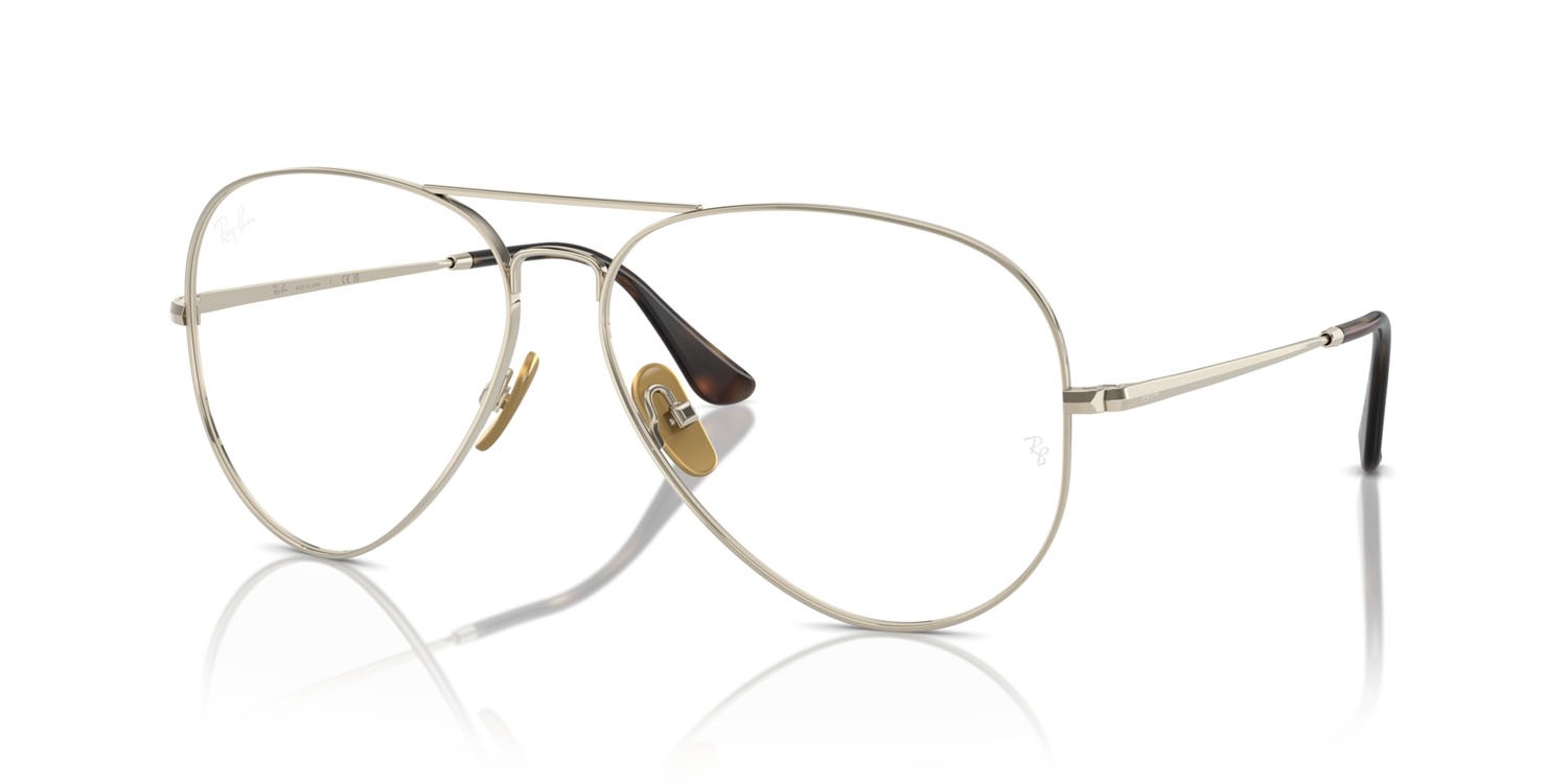 Eyeglasses Ray-Ban Aviator Titanium RX 8789 (1246) - RB 8789 1246 color oro shape aviator lenses trasparente