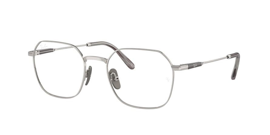 Eyeglasses Ray-Ban Titanium RX 8794 (1002) - RB 8794 1002 color argento shape irregular lenses trasparente