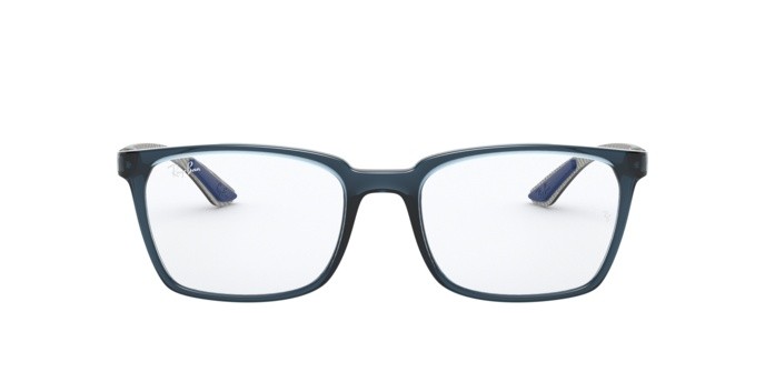 Brillen Ray-Ban RX 8906 (8060) - RB 8906 8060 farbe shiny transparent blue form rechteckig gläser demo lens