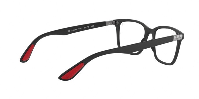 Eyeglasses Ray-Ban Scuderia Ferrari Collection RX 7144M (F602) - RB 7144M F602 color matte black shape square lenses demo lens