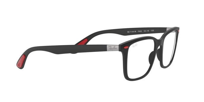 Eyeglasses Ray-Ban Scuderia Ferrari Collection RX 7144M (F602) - RB 7144M F602 color matte black shape square lenses demo lens