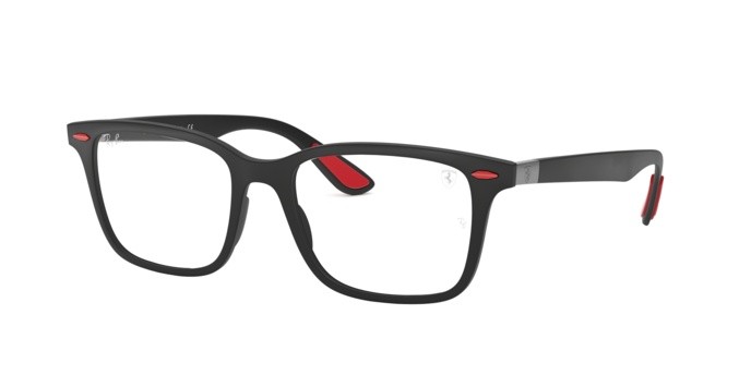 Eyeglasses Ray-Ban Scuderia Ferrari Collection RX 7144M (F602) - RB 7144M F602 color matte black shape square lenses demo lens