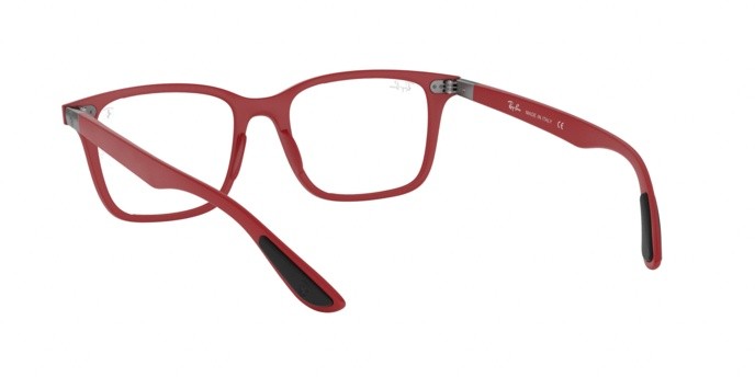 Occhiali da vista Ray-Ban Scuderia Ferrari Collection RX 7144M (F628) - RB 7144M F628 colore matte red forma quadrato lenti demo lens