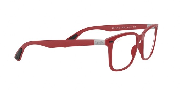 Occhiali da vista Ray-Ban Scuderia Ferrari Collection RX 7144M (F628) - RB 7144M F628 colore matte red forma quadrato lenti demo lens