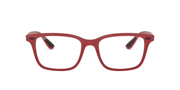 Occhiali da vista Ray-Ban Scuderia Ferrari Collection RX 7144M (F628) - RB 7144M F628 colore matte red forma quadrato lenti demo lens