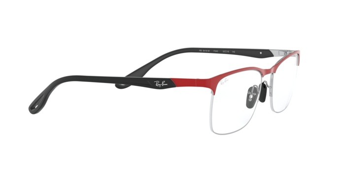 Occhiali da vista Ray-Ban Scuderia Ferrari Collection RX 8416M (F045) - RB 8416M F045 colore top matte red ferrari on silve forma quadrato lenti demo lens