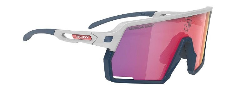 Occhiali da sole Rudy Project Kelion American Magic SP853897-C000 colore light grey matte lenti multilaser red