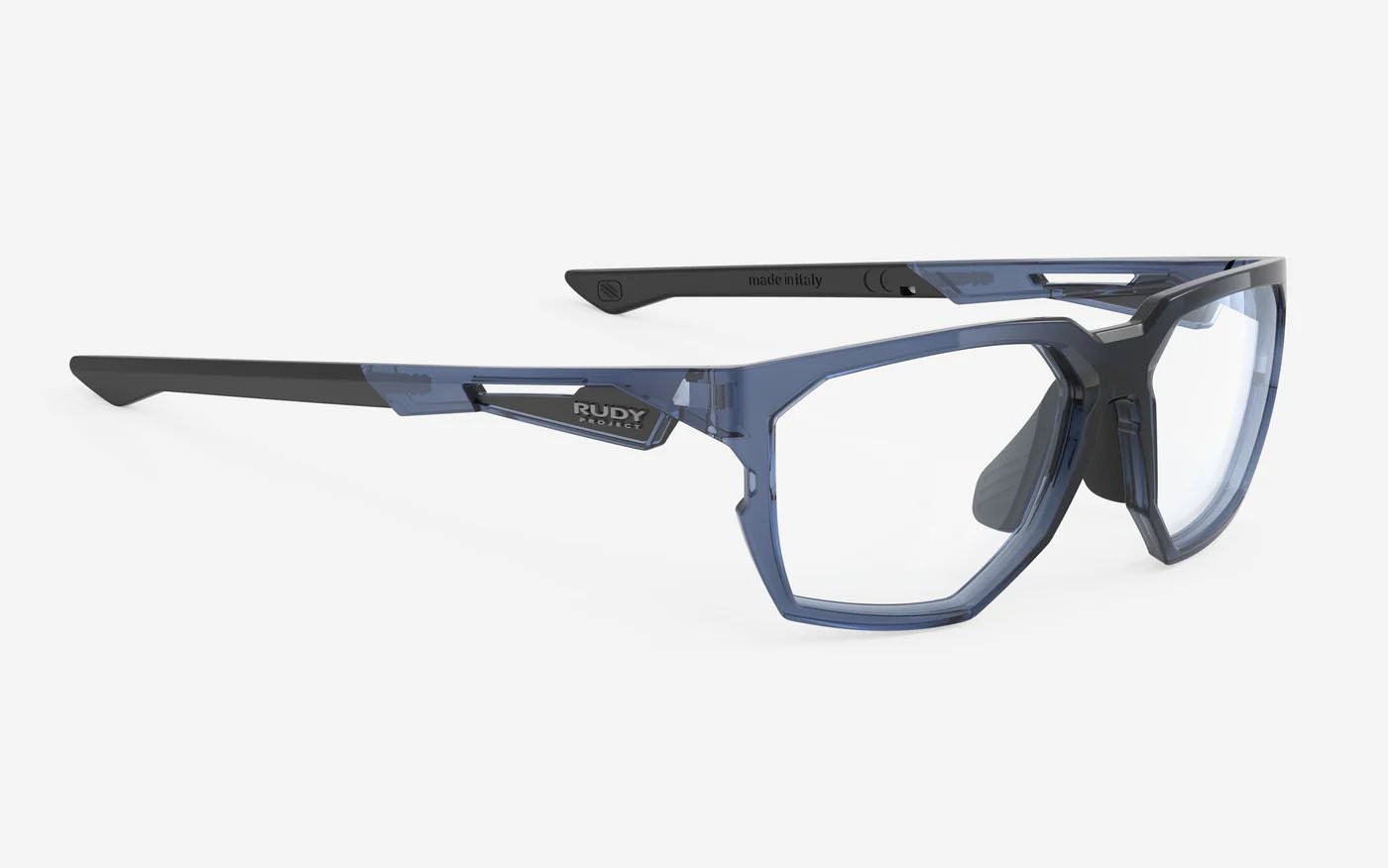 Occhiali da vista Rudy Project No Code SP960A02-0000 + clip-on colore crystal avio gloss lenti demo lens