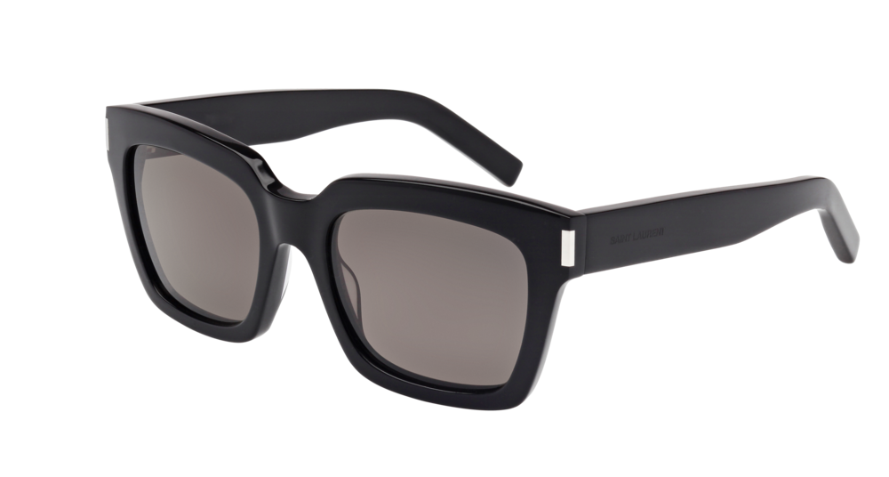 Sunglasses Saint Laurent Classic Bold 1-002 color black shape rectangle lenses smoke