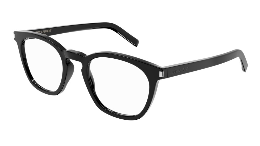 Eyeglasses Saint Laurent Classic SL 28 OPT-001 color black shape round lenses transparent