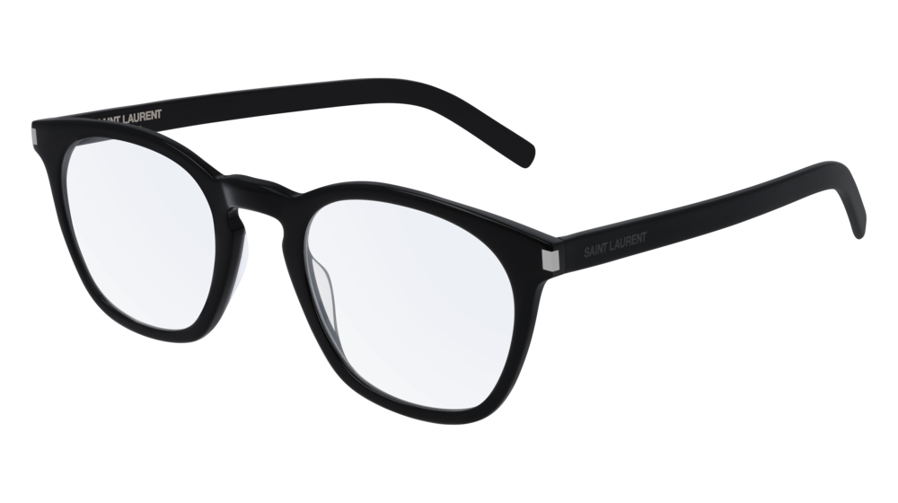 Eyeglasses Saint Laurent Classic SL 30 SLIM-001 color black shape pantos lenses transparent