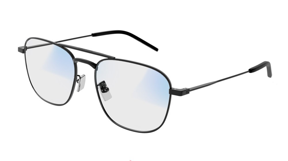 Sunglasses Saint Laurent Classic SL 309 SUN-001 color black shape rectangle lenses transparent