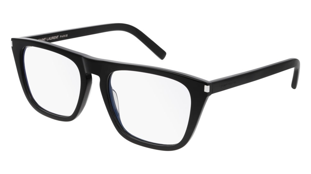 Eyeglasses Saint Laurent Classic SL 343-003 color black shape rectangle lenses transparent