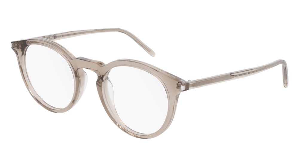 Eyeglasses Saint Laurent Classic SL 347-004 color brown shape pantos lenses transparent