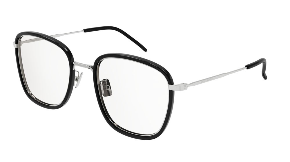 Eyeglasses Saint Laurent Classic SL 440/F OPT-001 color silver shape rectangle lenses transparent