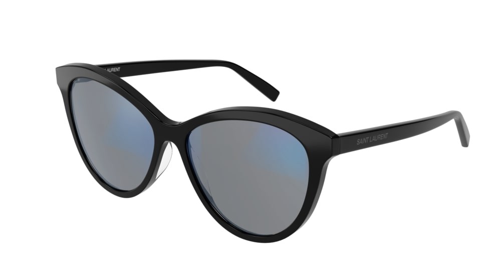 Sunglasses Saint Laurent Classic SL 456-005 color black shape cat eye lenses grey