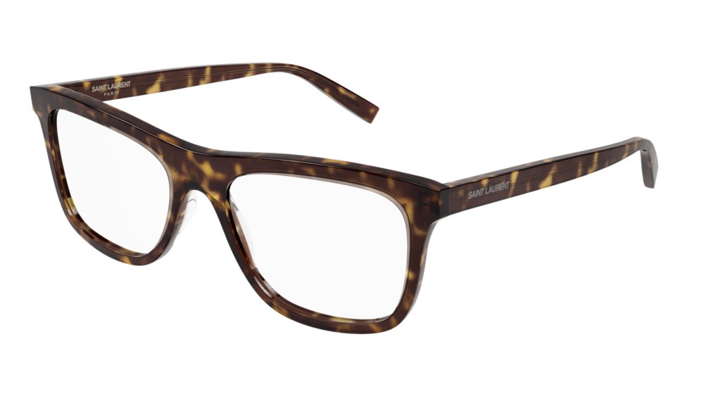 Eyeglasses Saint Laurent Classic SL 481-002 color havana shape rectangle lenses transparent