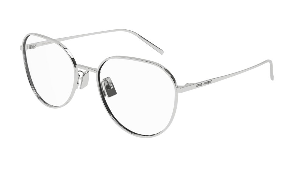 Eyeglasses Saint Laurent Classic SL 484-002 color silver shape round lenses transparent