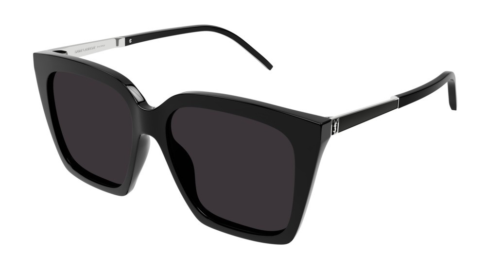 Sonnenbrillen Saint Laurent Monogram SL M100-001 farbe silver form cat-eye gläser black