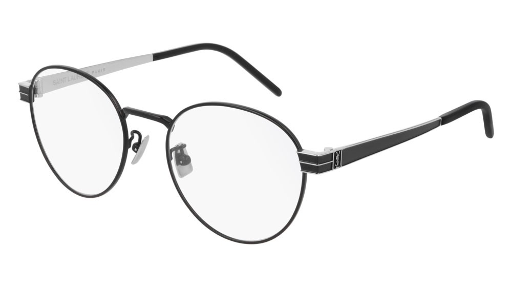 Brillen Saint Laurent Monogram SL M63-002 farbe silver form rund gläser transparent