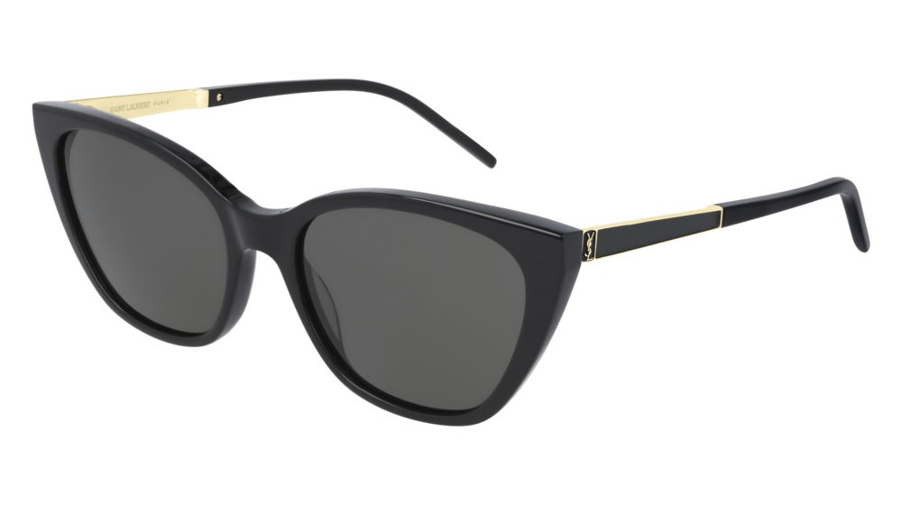 Sonnenbrillen Saint Laurent Monogram SL M69-004 farbe gold form cat-eye gläser grey