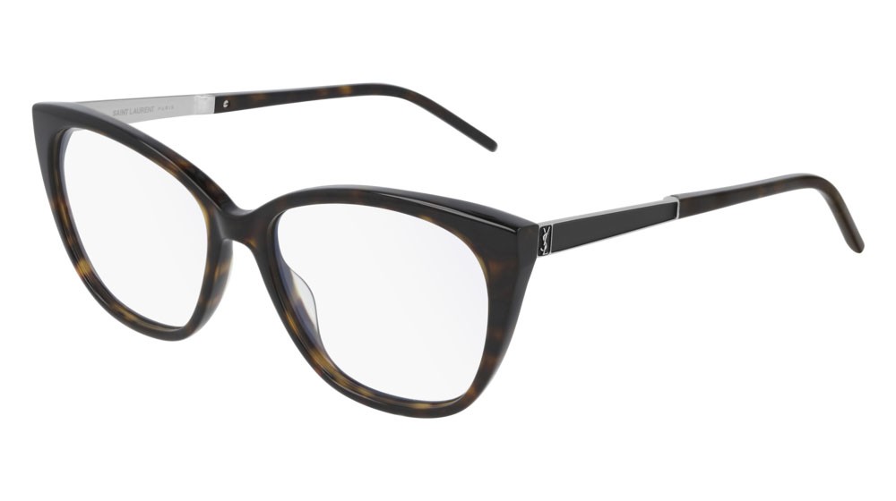 Eyeglasses Saint Laurent Monogram SL M72-003 color silver shape cat eye lenses transparent