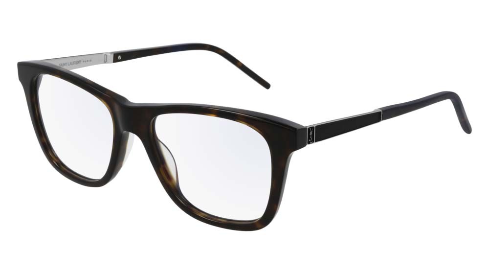 Eyeglasses Saint Laurent Monogram SL M83-002 color silver shape rectangle lenses transparent
