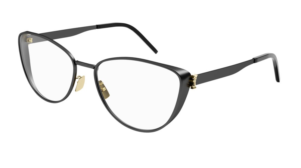 Eyeglasses Saint Laurent Monogram SL M92-003 color black shape cat eye lenses transparent