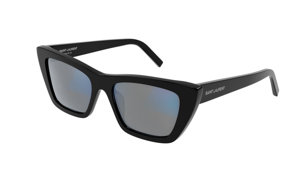 Sunglasses Saint Laurent New Wave SL 276 MICA-025 color black shape cat eye lenses grey