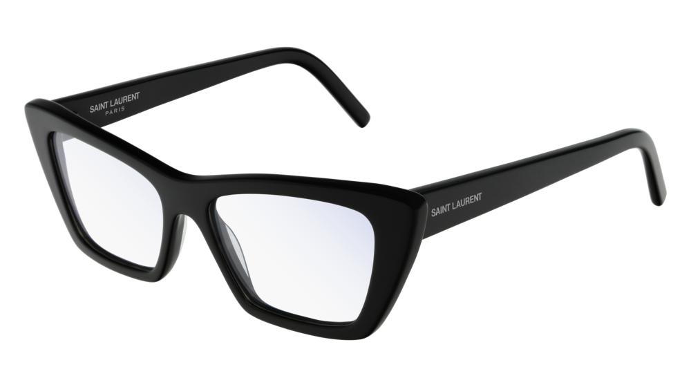 Eyeglasses Saint Laurent New Wave SL 291-001 color black shape round lenses transparent