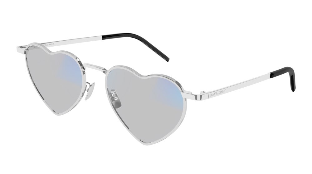 Sunglasses Saint Laurent New Wave SL 301 LOULOU-013 color silver shape geometric lenses transparent